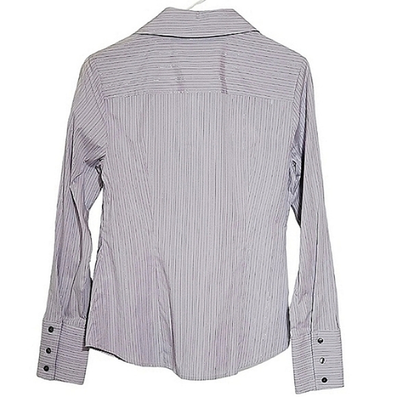 1046 * Attention Striped Button Down Long Sleeve Purple Size S NWT - Picture 2 of 9